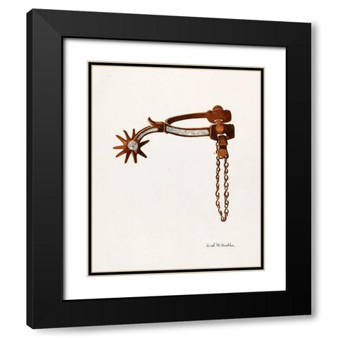 Spur 1935 Black Modern Wood Framed Art Print with Double Matting by Sheckler, Hazel