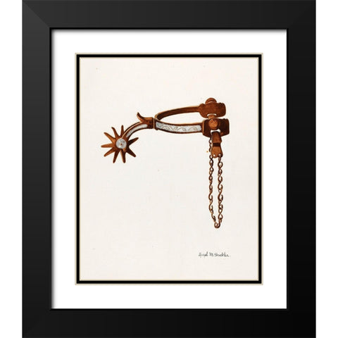 Spur 1935 Black Modern Wood Framed Art Print with Double Matting by Sheckler, Hazel