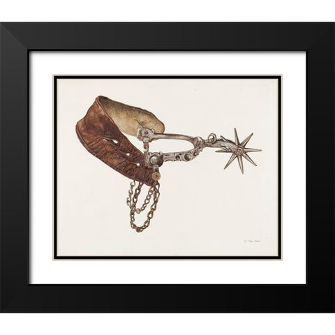 Spur 1937 Black Modern Wood Framed Art Print with Double Matting by Voris, Vera Van