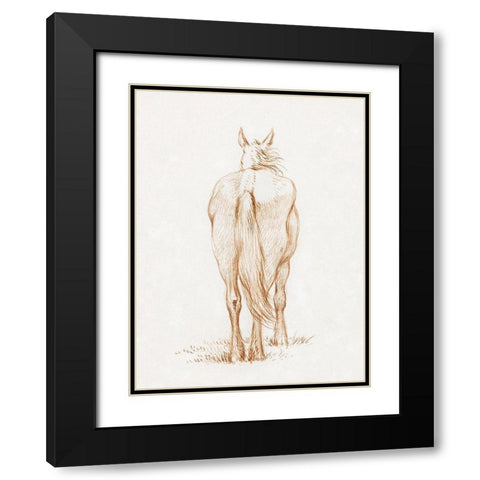 Standing Horse 1815 Black Modern Wood Framed Art Print with Double Matting by Bernard, Jean
