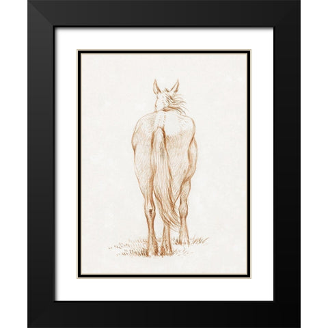 Standing Horse 1815 Black Modern Wood Framed Art Print with Double Matting by Bernard, Jean