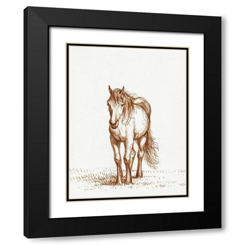 Standing Horse 1816 Black Modern Wood Framed Art Print with Double Matting by Bernard, Jean