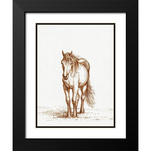 Standing Horse 1816 Black Modern Wood Framed Art Print with Double Matting by Bernard, Jean