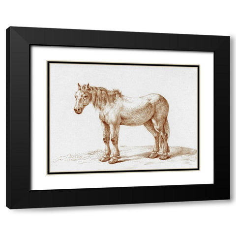 Standing Horse I Black Modern Wood Framed Art Print with Double Matting by Bernard, Jean