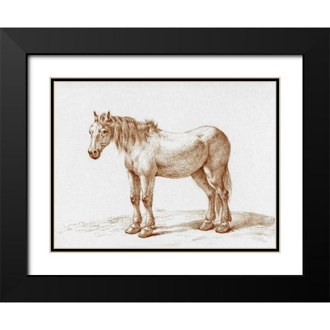 Standing Horse I Black Modern Wood Framed Art Print with Double Matting by Bernard, Jean