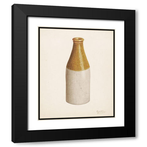 Stoneware Ink Bottle Black Modern Wood Framed Art Print with Double Matting by Barnett, Richard