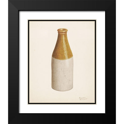 Stoneware Ink Bottle Black Modern Wood Framed Art Print with Double Matting by Barnett, Richard