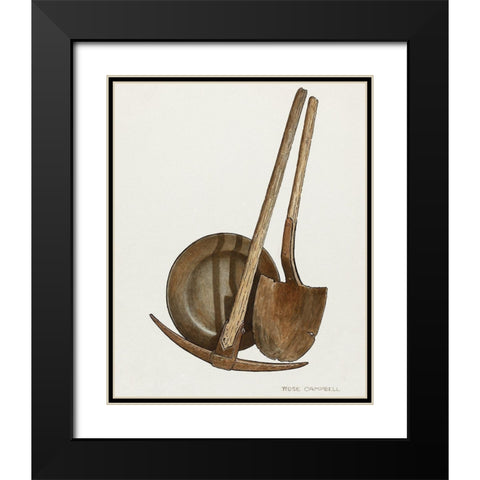 Tools 1935 Black Modern Wood Framed Art Print with Double Matting by Campbell-Gerke, Rose