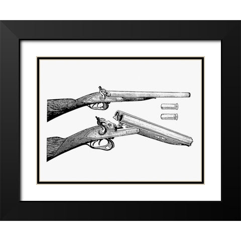 Vintage Gun Black Modern Wood Framed Art Print with Double Matting by Herbert, Henry