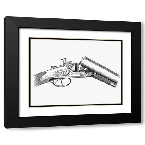 Vintage Gun Black Modern Wood Framed Art Print with Double Matting by Burley, S.W.