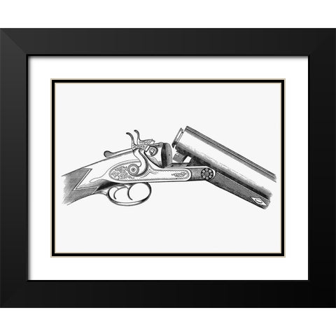 Vintage Gun Black Modern Wood Framed Art Print with Double Matting by Burley, S.W.