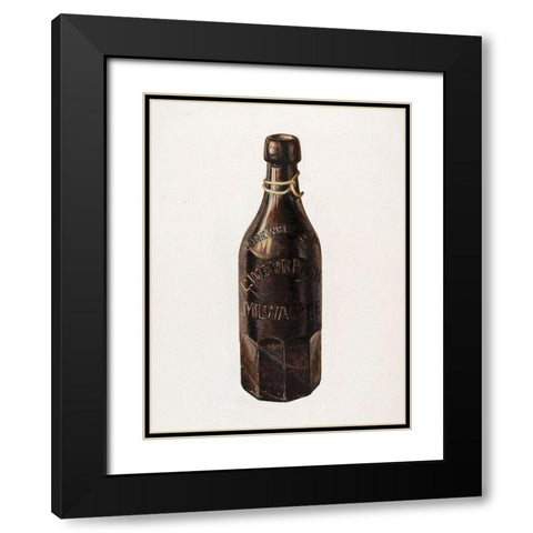 Weiss Beer Bottle 1939 Black Modern Wood Framed Art Print with Double Matting by Stroh, Herman O.