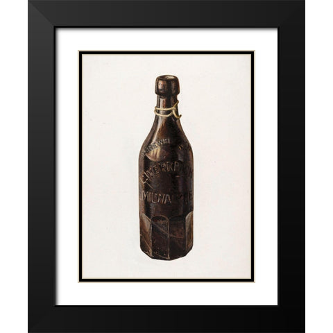 Weiss Beer Bottle 1939 Black Modern Wood Framed Art Print with Double Matting by Stroh, Herman O.