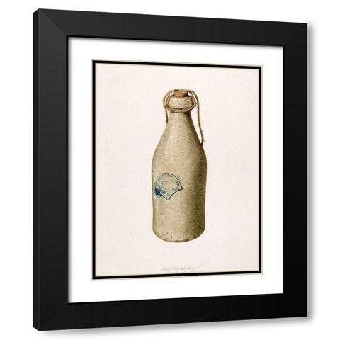 Weiss Beer Bottle 1939 Black Modern Wood Framed Art Print with Double Matting by Lemcke, Lloyd Charles