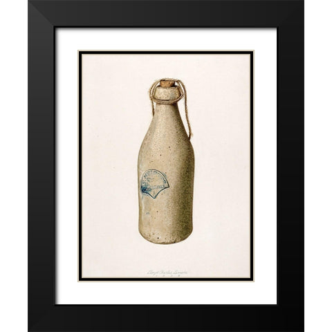 Weiss Beer Bottle 1939 Black Modern Wood Framed Art Print with Double Matting by Lemcke, Lloyd Charles