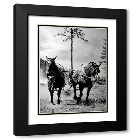 Eight Mile Fire Team Black Modern Wood Framed Art Print with Double Matting by Vintage Photography