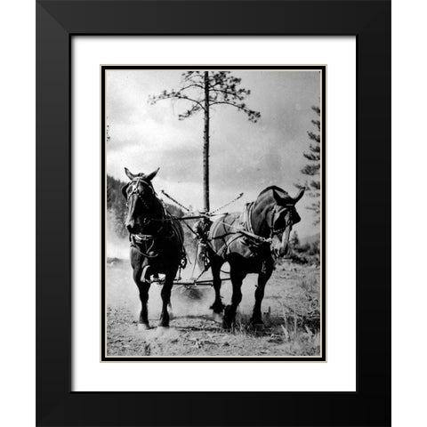 Eight Mile Fire Team Black Modern Wood Framed Art Print with Double Matting by Vintage Photography