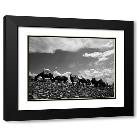 Sheepeater Mountain Fire Look Out Black Modern Wood Framed Art Print with Double Matting by Vintage Photography