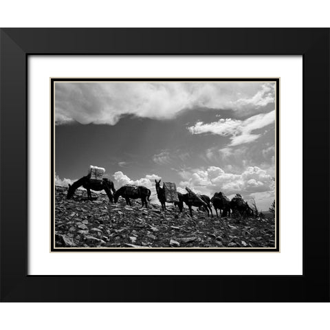 Sheepeater Mountain Fire Look Out Black Modern Wood Framed Art Print with Double Matting by Vintage Photography