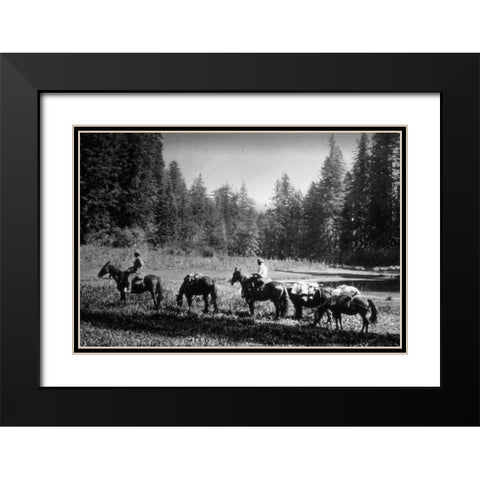 Small Meadow Black Modern Wood Framed Art Print with Double Matting by Vintage Photography