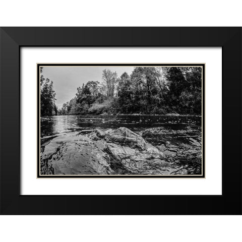 Big Escambia Creek in the Poarch Band of Creek Indians Black Modern Wood Framed Art Print with Double Matting by Alabama Picture Archive