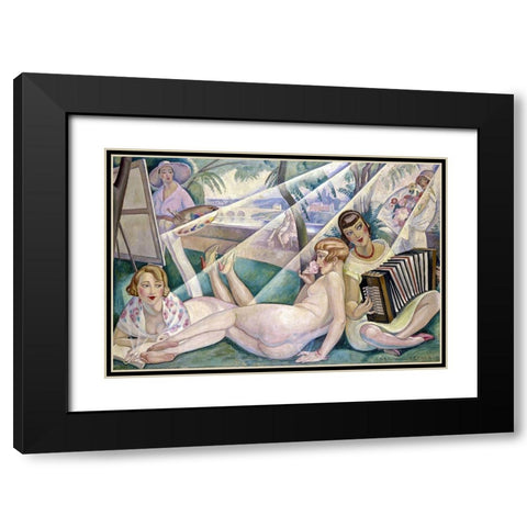 A Summer Day 1927 Black Modern Wood Framed Art Print with Double Matting by Wegener, Gerda