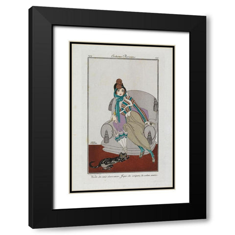 Fashion Drawing Jacket and skirt Black Modern Wood Framed Art Print with Double Matting by Wegener, Gerda