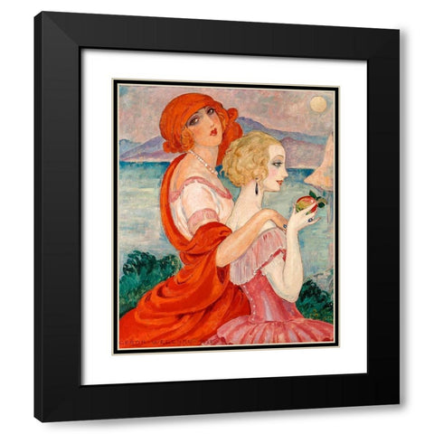 On the road to Anacapri Black Modern Wood Framed Art Print with Double Matting by Wegener, Gerda