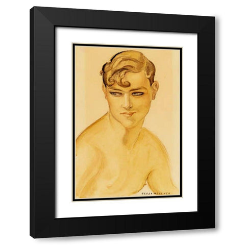 Portrait 1938 Black Modern Wood Framed Art Print with Double Matting by Wegener, Gerda