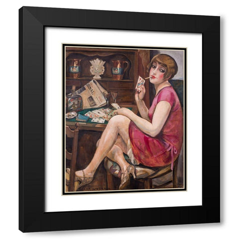 Queen of the Heart - Portrait of Lili Black Modern Wood Framed Art Print with Double Matting by Wegener, Gerda