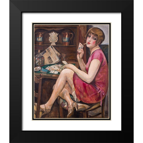 Queen of the Heart - Portrait of Lili Black Modern Wood Framed Art Print with Double Matting by Wegener, Gerda