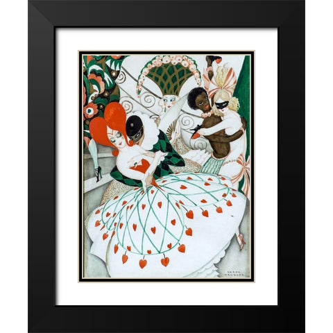 The Carnival 1925 Black Modern Wood Framed Art Print with Double Matting by Wegener, Gerda