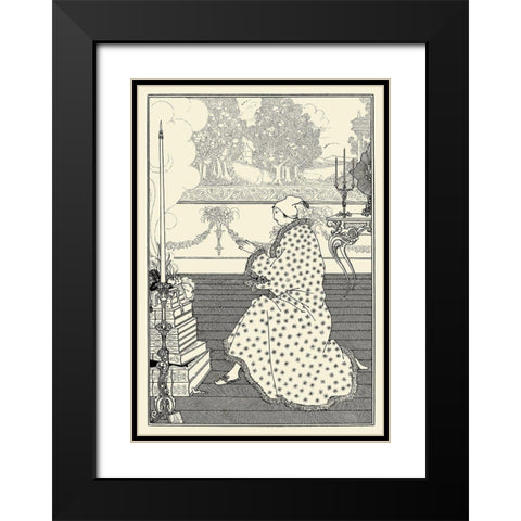 Rape of the Lock 1896 - The Barons prayer Black Modern Wood Framed Art Print with Double Matting by Beardsley, Aubrey