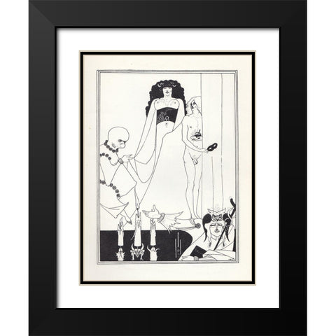 Salome - Enter Herodias Black Modern Wood Framed Art Print with Double Matting by Beardsley, Aubrey