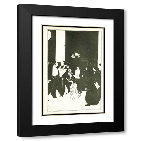 Yellow Book 1894 Vol.3 - Lady Golds Escort Black Modern Wood Framed Art Print with Double Matting by Beardsley, Aubrey