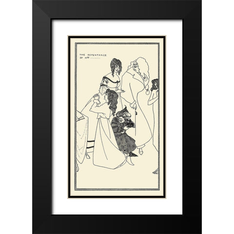 Yellow Book 1895 Vol.4 - Repentence of Mrs Black Modern Wood Framed Art Print with Double Matting by Beardsley, Aubrey