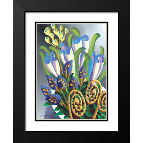 Dream Flowers V Black Modern Wood Framed Art Print with Double Matting by Wang, John Z.