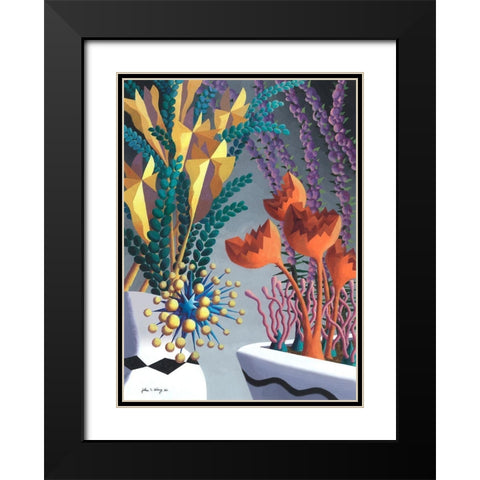 Dream Flowers VIII Black Modern Wood Framed Art Print with Double Matting by Wang, John Z.