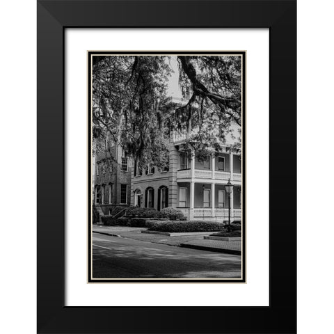 Historic Savannah Black Modern Wood Framed Art Print with Double Matting by Georgia Picture Archive