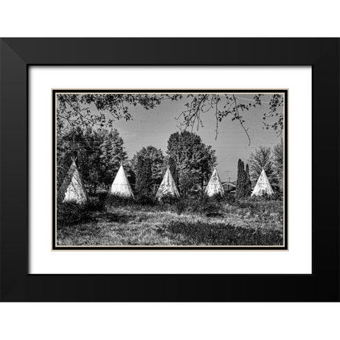 Wigwam Village-Horse Cave-Kentucky Black Modern Wood Framed Art Print with Double Matting by Margolies, John