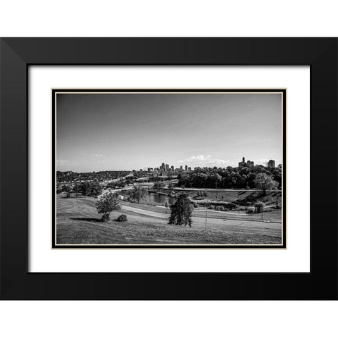 Kansas City-Missouri Black Modern Wood Framed Art Print with Double Matting by Missouri Picture Archive