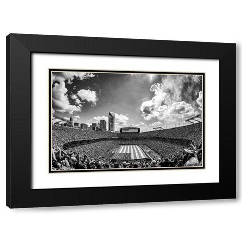 Carolina Panthers Military Appreciation Football Game Black Modern Wood Framed Art Print with Double Matting by South Carolina Picture Archive
