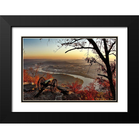 Chattanooga Overlook Tennessee Black Modern Wood Framed Art Print with Double Matting by Tennessee Picture Archive