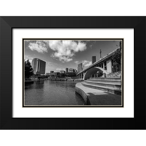 Buffalo Bayou Trail-Championship Park-Downtown Houston-Texas Black Modern Wood Framed Art Print with Double Matting by Texas Picture Archive
