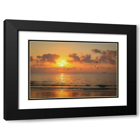 Gulf Coast Sunset Black Modern Wood Framed Art Print with Double Matting by Texas Picture Archive