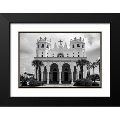 St. Mary Cathedral Basilica Galveston-Texas Black Modern Wood Framed Art Print with Double Matting by Texas Picture Archive