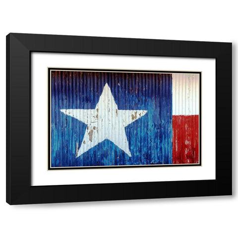 Texas State Flag painted on a barn Black Modern Wood Framed Art Print with Double Matting by Texas Picture Archive