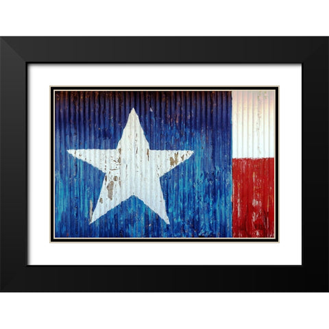 Texas State Flag painted on a barn Black Modern Wood Framed Art Print with Double Matting by Texas Picture Archive