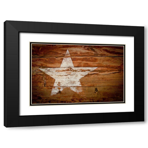 Texas White Star Black Modern Wood Framed Art Print with Double Matting by Texas Picture Archive