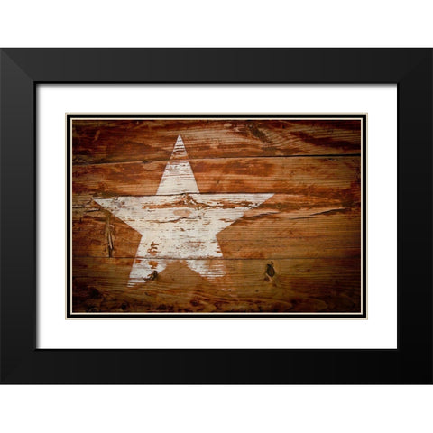 Texas White Star Black Modern Wood Framed Art Print with Double Matting by Texas Picture Archive